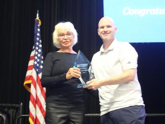 Deborah Miller with her Titan of the Year award