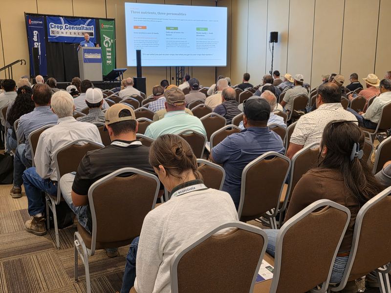 A crowded breakout room seen from the back rows