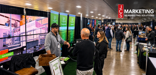 California growers, PCAs and ag professionals networking on the exhibit floor at a JCS Marketing event